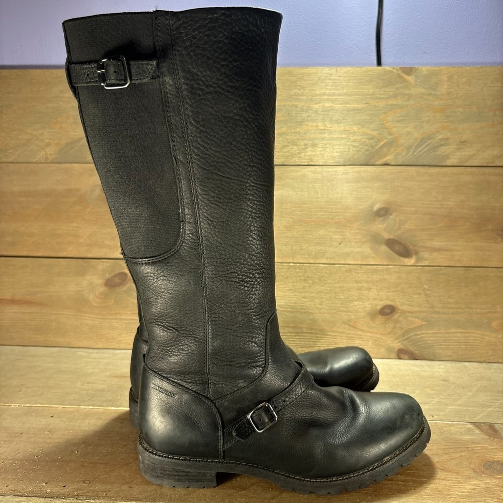 Ariat stanton Womens size 9 shoes Black Leather Waterproof Knee High riding boot - Picture 2 of 11